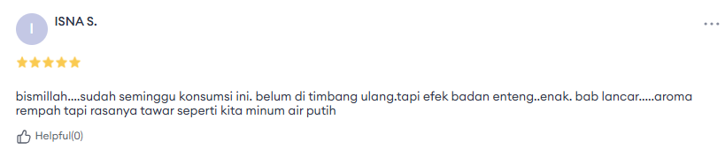 Testimoni ISNA S. – Hasil TISIL Supergrains