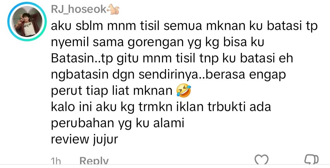 Testimoni RJ_hoseok – Hasil TISIL Supergrains